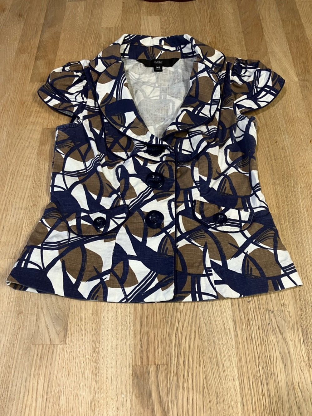Y2K Mossimo collared Blue,white & brown women’s blazer